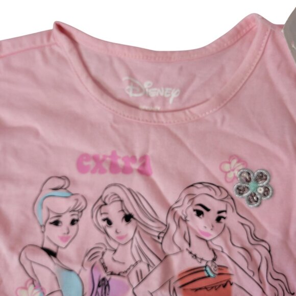 Disney Princess Short Sleeve "Extra Girl Power" Graphic Tee Pink Size 3T - Picture 3 of 8